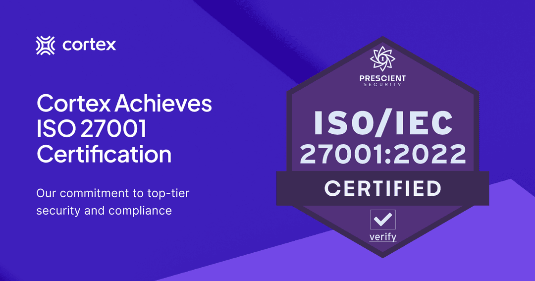 Cortex Achieves ISO 27001 Certification: Our Commitment to Top-Tier Security and Compliance