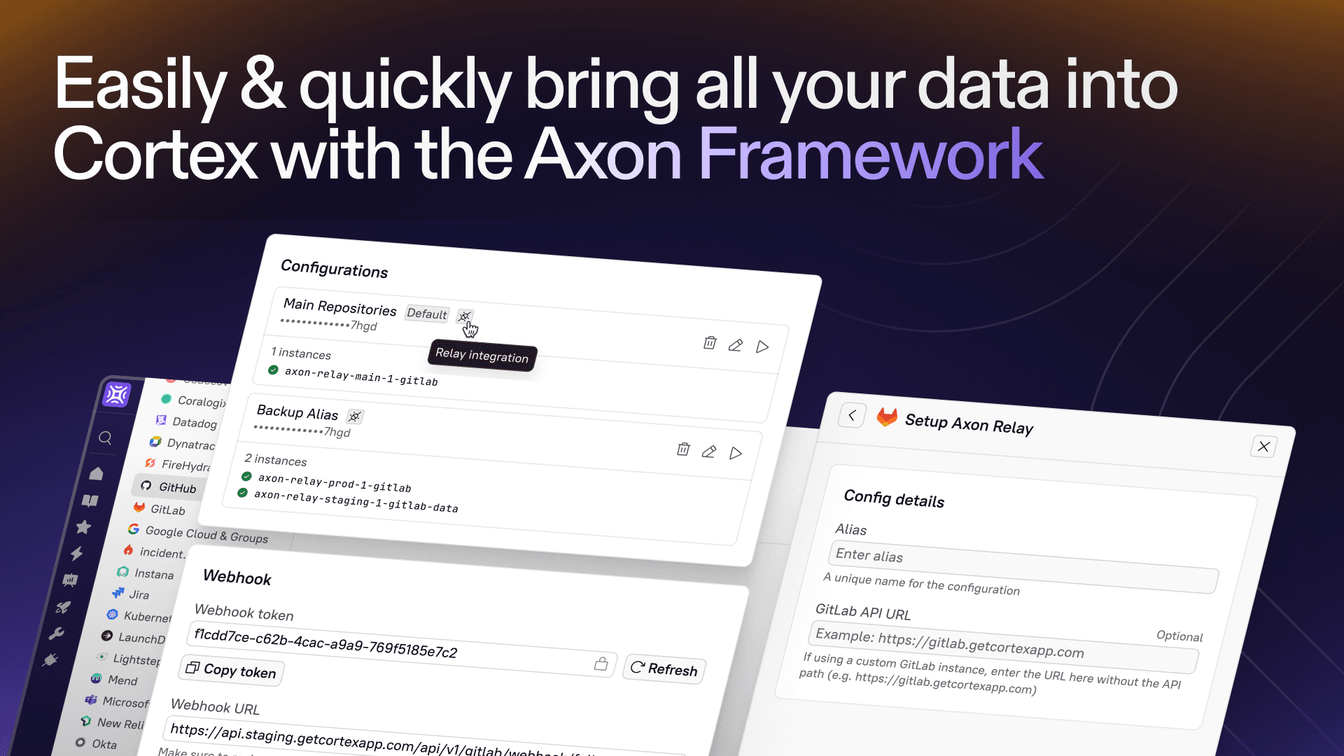 Easily & quickly bring all your data into Cortex with the Axon Framework