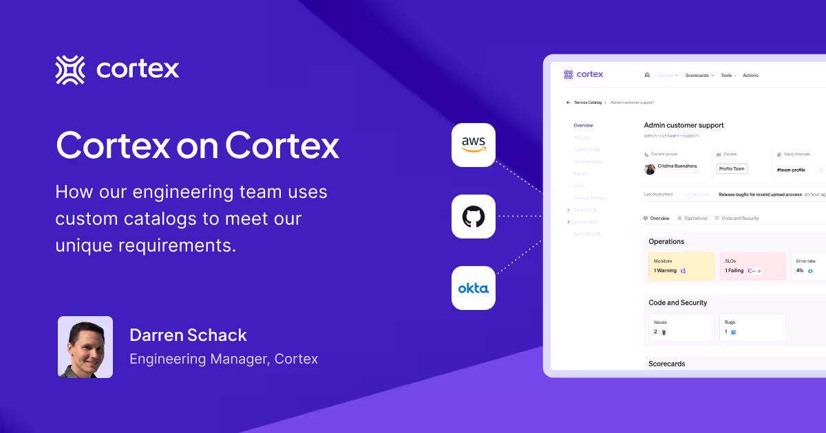 How Cortex uses catalog customization to increase visibility across projects
